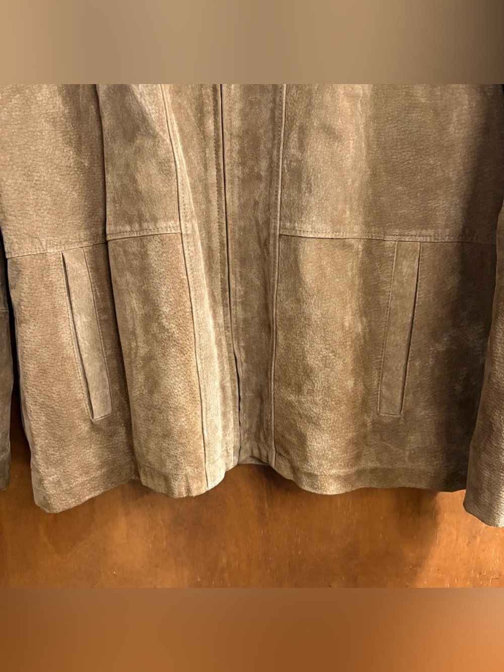 Vintage Tan Brown Suede Leather Zip Up Jacket XL Country Western Rodeo Festival - Picture 7 of 14